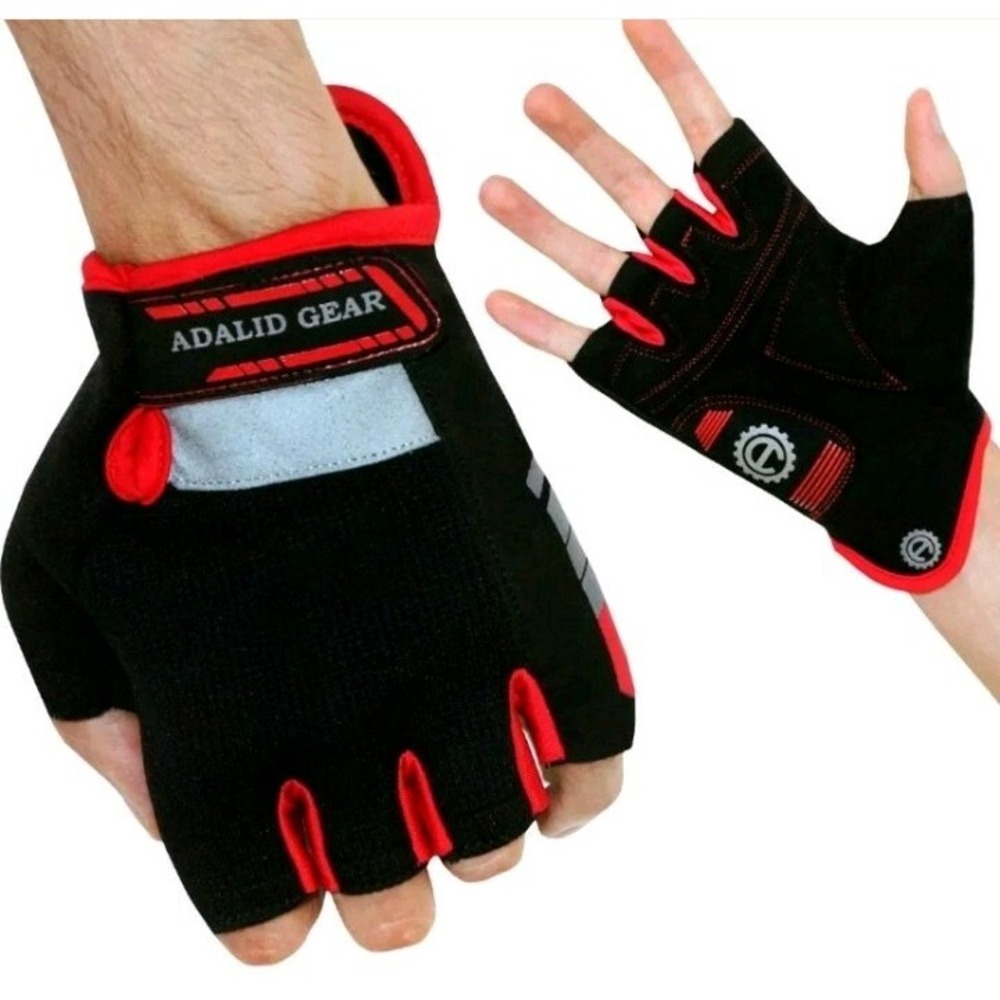 Adalid Gear Unisex Size Small Premium Cycling Gloves Black and Red BMX